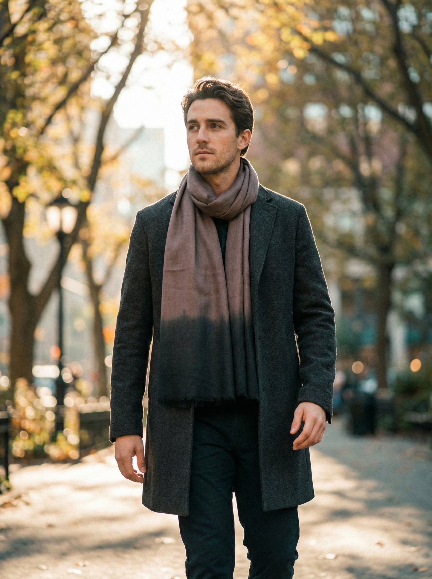 Tagelmust, gefärbtes azurgraues Modell | Leichter Nomaden-Reiseschal