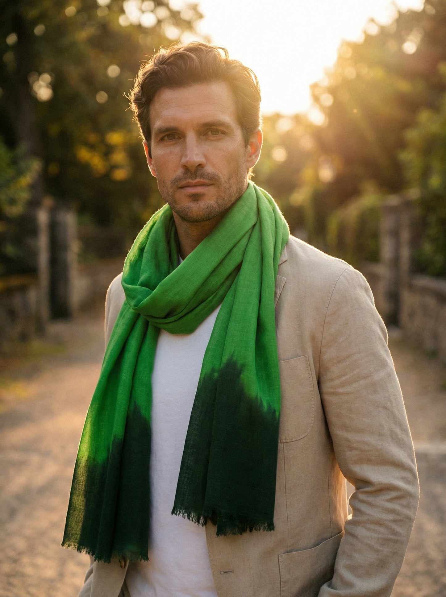 Tagelmust, gefärbtes Meeresgrün | Leichter Nomaden-Reiseschal