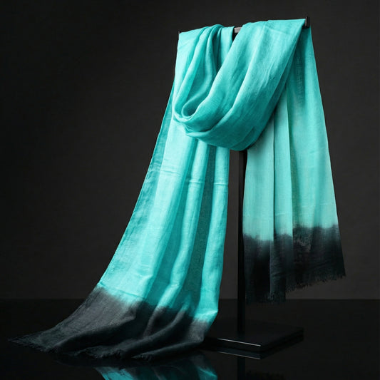 Dyed Keppel Green Tagelmust | Lightweight Nomad Travel Scarf