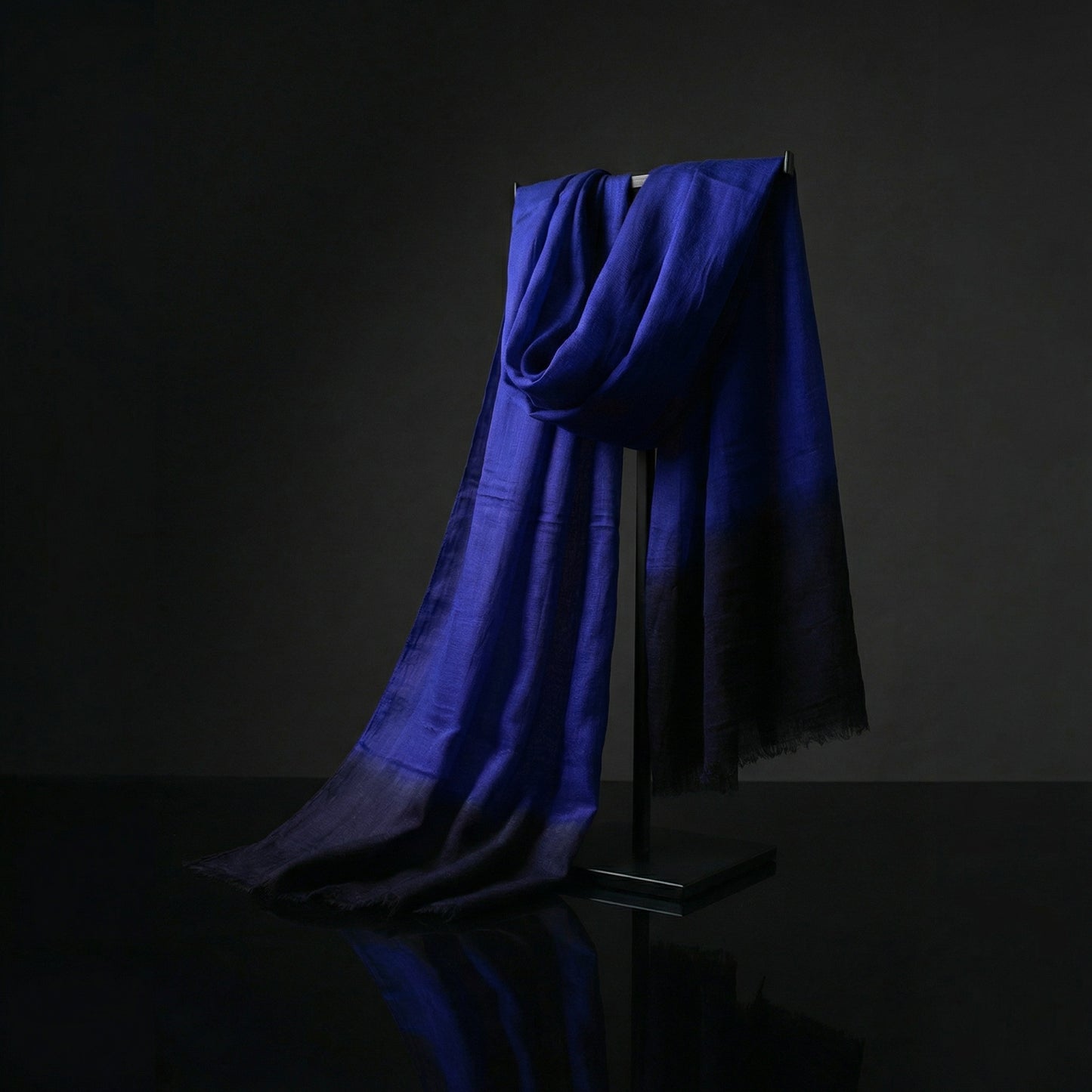 Lightweight Dyed Russian Violet Tagelmust in rayon fabric, breathable Moroccan desert headscarf designed for safari and Sahara travel.