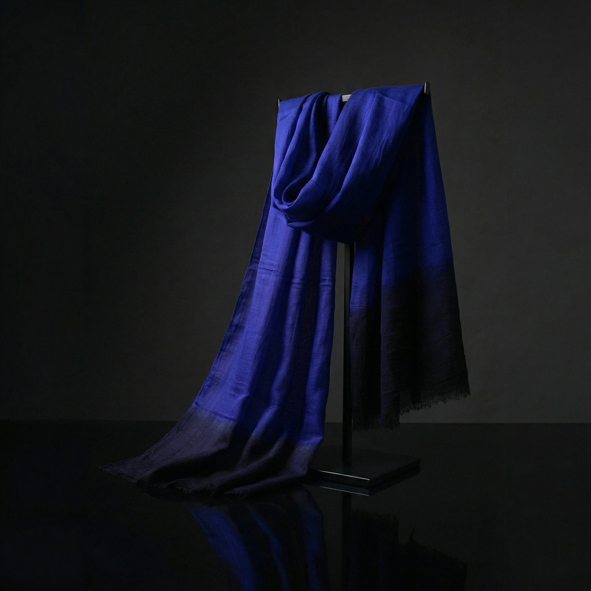 Lightweight Dyed Russian Violet Tagelmust in rayon fabric, breathable Moroccan desert headscarf designed for safari and Sahara travel.