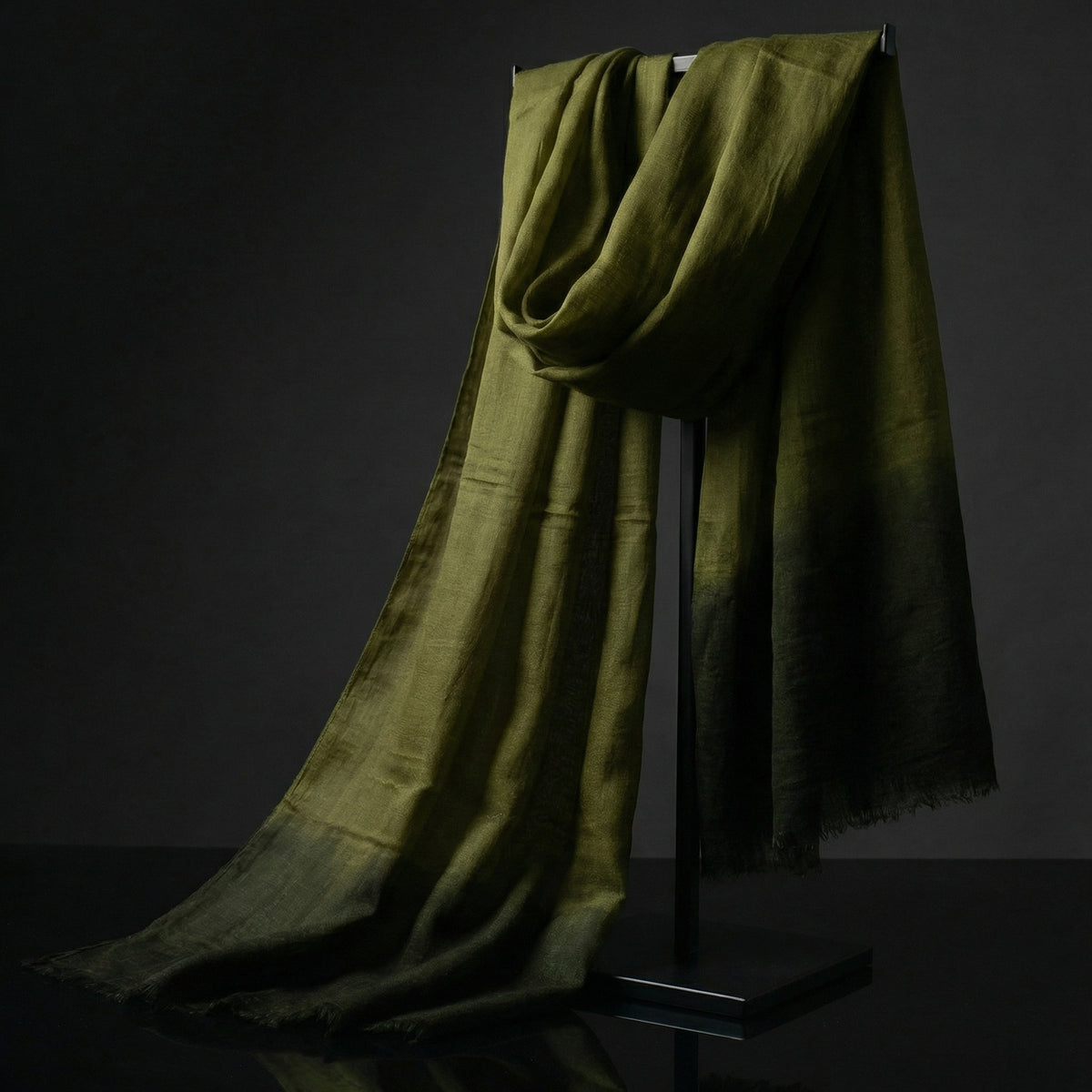 Dark Moss Green Tagelmust | Lightweight Nomad Travel Scarf