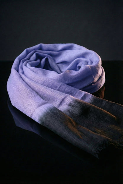 Lightweight Original Violet Tagelmust in sustainably sourced rayon, breathable Moroccan desert headscarf designed for Sahara travel and safari heat.