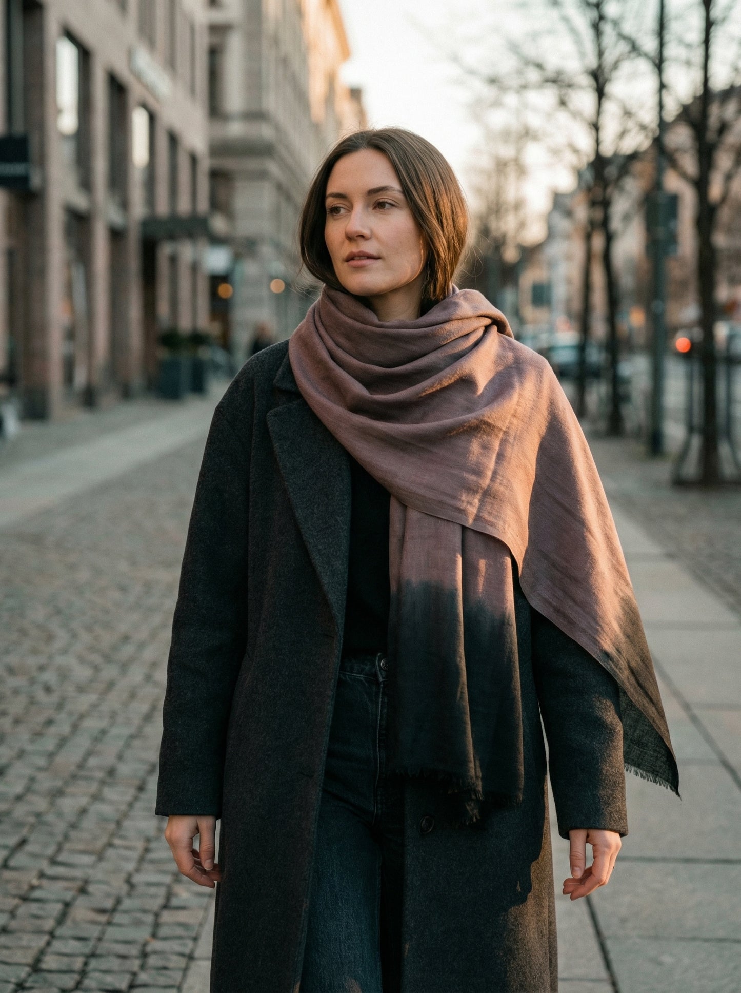 Tagelmust, gefärbtes azurgraues Modell | Leichter Nomaden-Reiseschal