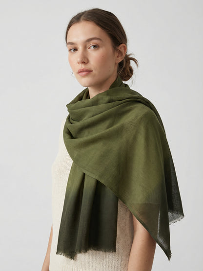 Dark Moss Green Tagelmust | Lightweight Nomad Travel Scarf