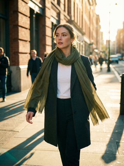 Dark Moss Green Tagelmust | Lightweight Nomad Travel Scarf