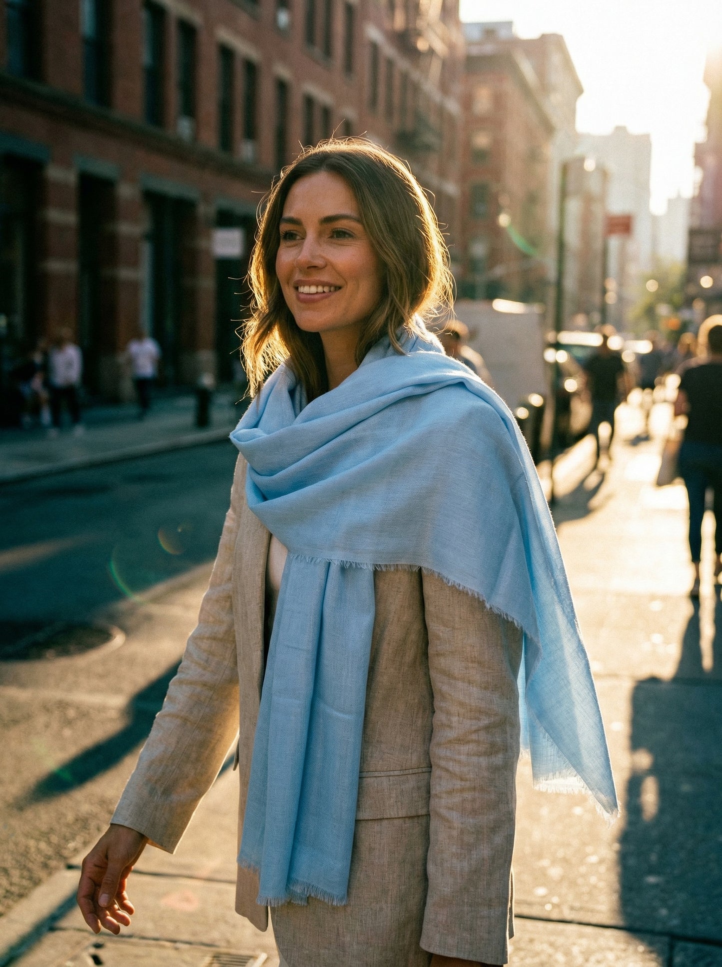 Original Tagelmust in Hellblau | Leichter Nomaden-Reiseschal