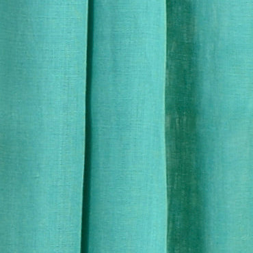 Close‑up of Keppel Green Soaked Tagelmust scarf fabric – vivid teal / emerald Moroccan headscarf, sustainably sourced lightweight weave ideal for nomadic travelers searching for teal, emerald, or bright‑green scarves for hot‑weather, dry‑climate adventures.