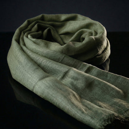 Breathable safari scarf in deep green, Touareg inspired desert headscarf for sun protection.