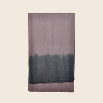 Taupe Gray Soaked Tagelmust scarf – elegant taupe‑brown fading to charcoal grey, sustainably sourced lightweight Moroccan headscarf perfect for nomadic travelers searching for taupe, grey, or charcoal scarves for hot‑weather, dry‑climate adventures.